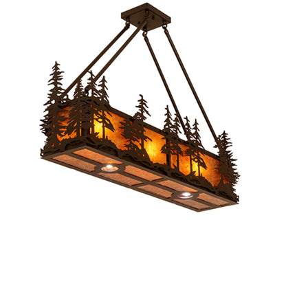 Meyda Tiffany Tall Pines 3 Light 36" Wide Linear Chandelier