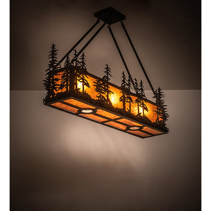 Meyda Tiffany Tall Pines 3 Light 36" Wide Linear Chandelier