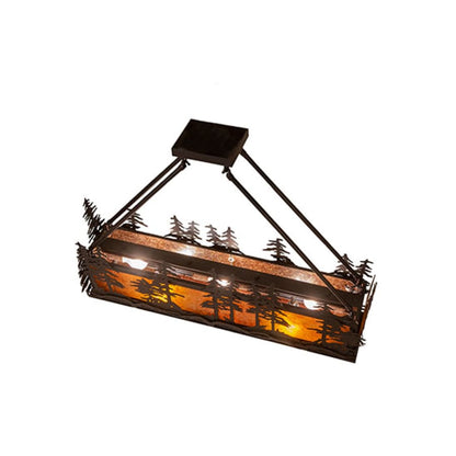 Meyda Tiffany Tall Pines 3 Light 36" Wide Linear Chandelier