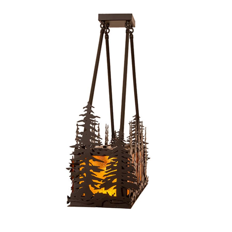 Meyda Tiffany Tall Pines 3 Light 36" Wide Linear Chandelier
