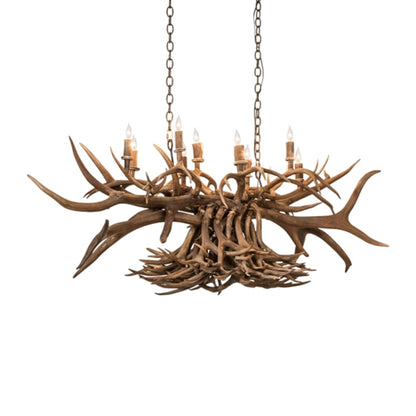 Meyda Tiffany Long Antlers 10 Light 55" Wide Antler Linear Chandelier