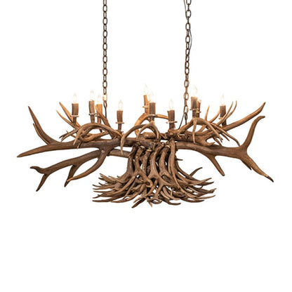 Meyda Tiffany Long Antlers 10 Light 55" Wide Antler Linear Chandelier