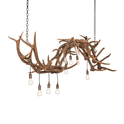 Meyda Tiffany Long Antlers 8 Light 74" Wide Antler Linear Chandelier