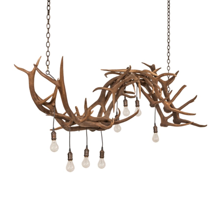 Meyda Tiffany Long Antlers 8 Light 74" Wide Antler Linear Chandelier