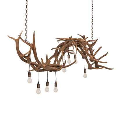 Meyda Tiffany Long Antlers 8 Light 74" Wide Antler Linear Chandelier