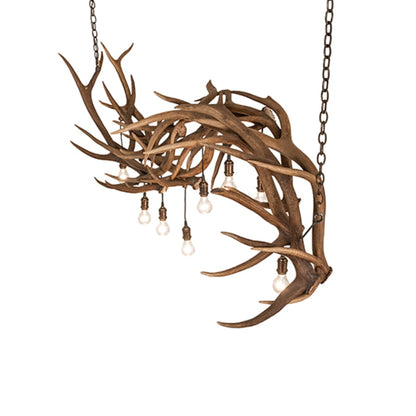 Meyda Tiffany Long Antlers 8 Light 74" Wide Antler Linear Chandelier