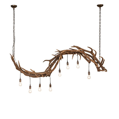 Meyda Tiffany Long Antlers 8 Light 74" Wide Antler Linear Chandelier