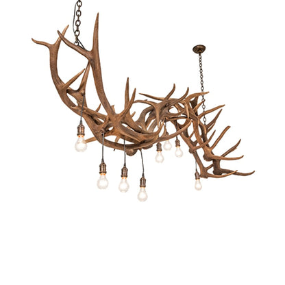 Meyda Tiffany Long Antlers 8 Light 74" Wide Antler Linear Chandelier