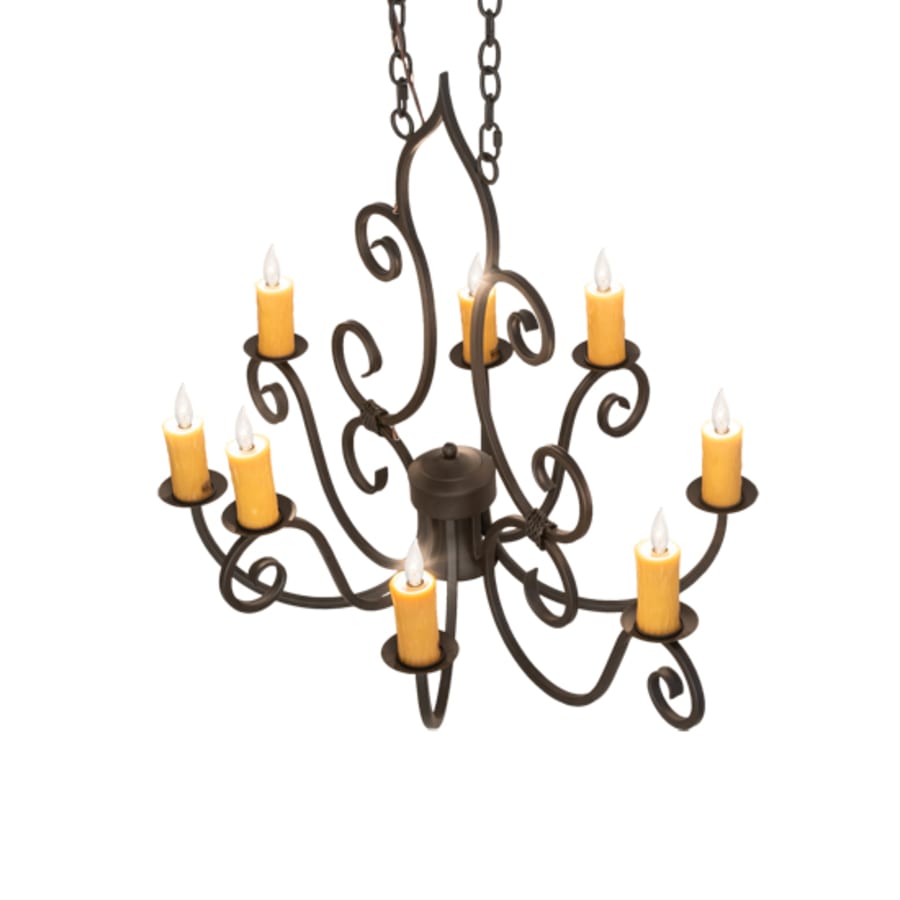 Meyda Tiffany Long Clifton 8 Light 36" Wide Taper Candle Style Chandelier
