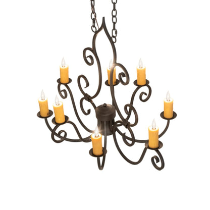 Meyda Tiffany Long Clifton 8 Light 36" Wide Taper Candle Style Chandelier