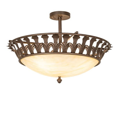 Meyda Tiffany Hampton 4 Light 30" Wide Semi-Flush Bowl Ceiling Fixture - Tyler Bronze Finish
