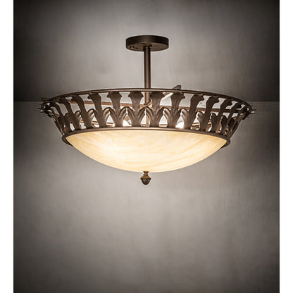Meyda Tiffany Hampton 4 Light 30" Wide Semi-Flush Bowl Ceiling Fixture - Tyler Bronze Finish