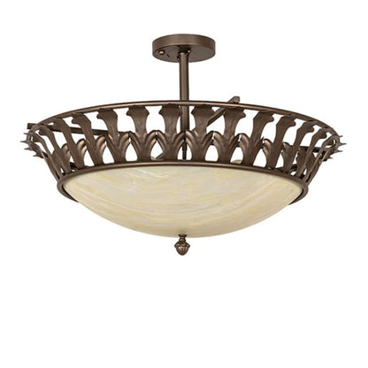 Meyda Tiffany Hampton 4 Light 30" Wide Semi-Flush Bowl Ceiling Fixture - Tyler Bronze Finish