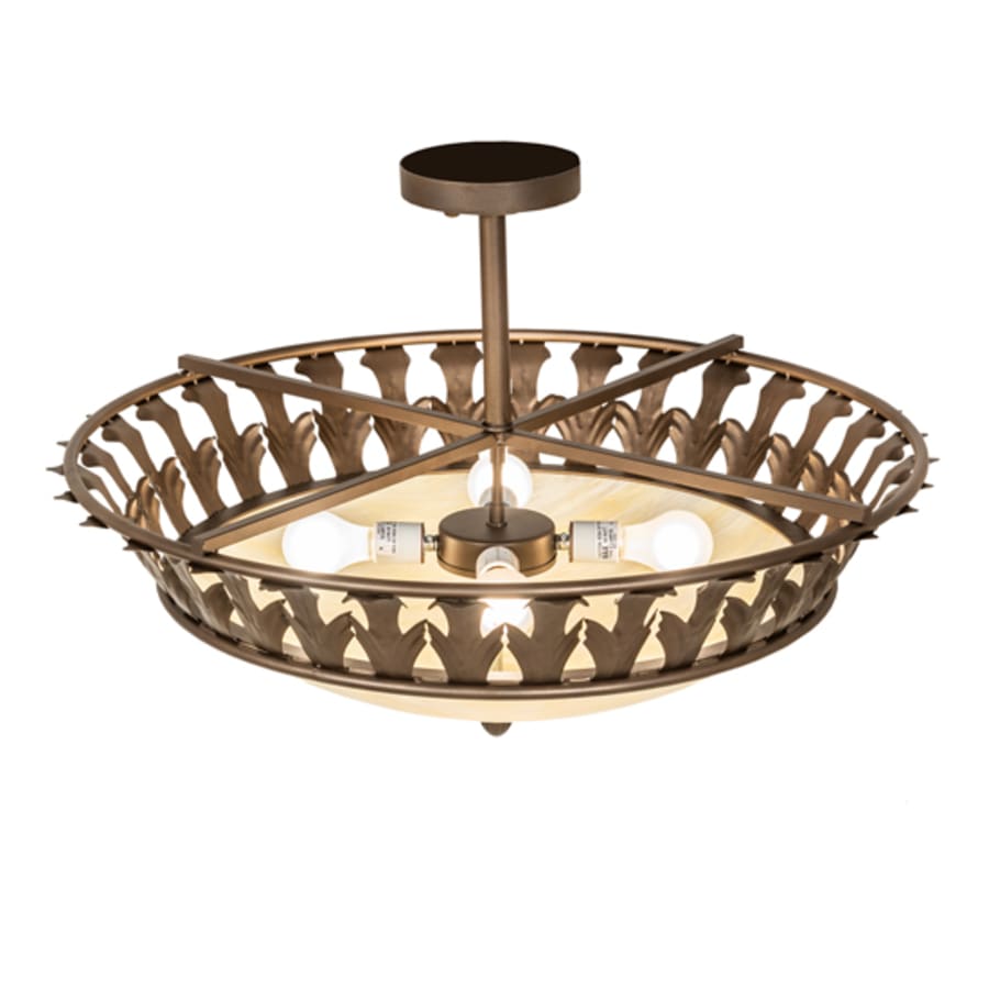 Meyda Tiffany Hampton 4 Light 30" Wide Semi-Flush Bowl Ceiling Fixture - Tyler Bronze Finish