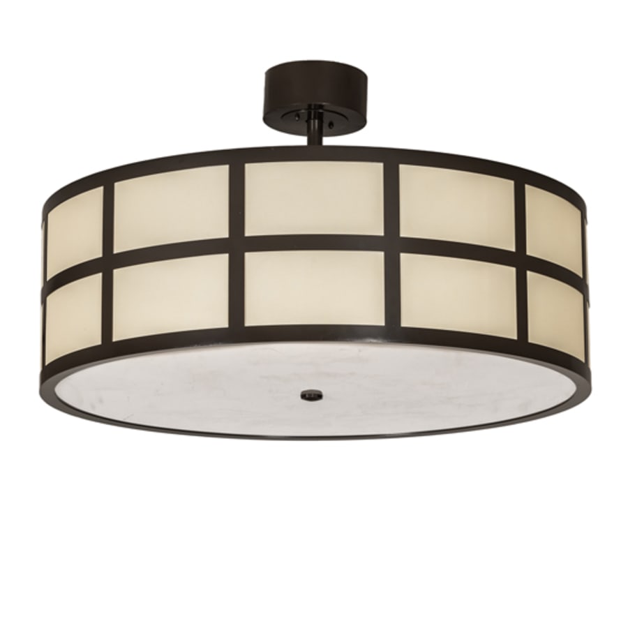 Meyda Tiffany Cilindro Barnabas 6 Light 36" Wide Semi-Flush Drum Ceiling Fixture - Timeless Bronze Finish