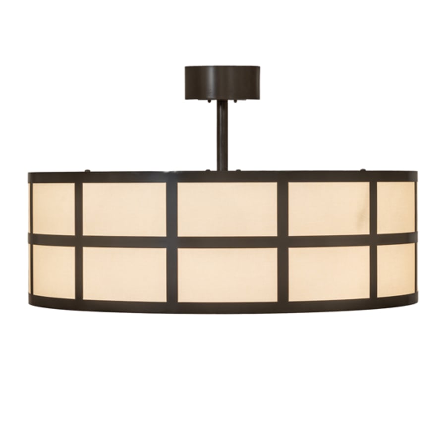 Meyda Tiffany Cilindro Barnabas 6 Light 36" Wide Semi-Flush Drum Ceiling Fixture - Timeless Bronze Finish