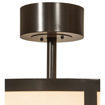 Meyda Tiffany Cilindro Barnabas 6 Light 36" Wide Semi-Flush Drum Ceiling Fixture - Timeless Bronze Finish