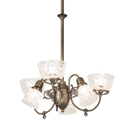Meyda Tiffany Revival Gas and Electric 6 Light 27" Wide Chandelier