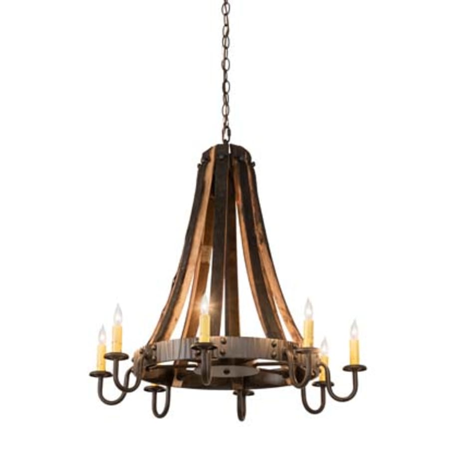Meyda Tiffany Barrel Stave 8 Light 27" Wide Taper Candle Style Chandelier