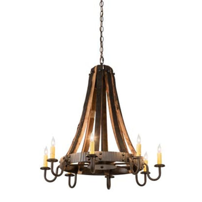 Meyda Tiffany Barrel Stave 8 Light 27" Wide Taper Candle Style Chandelier
