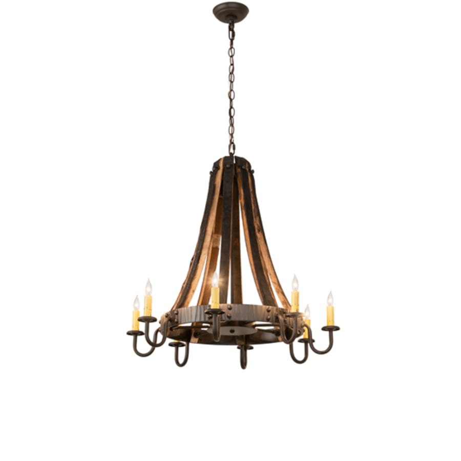 Meyda Tiffany Barrel Stave 8 Light 27" Wide Taper Candle Style Chandelier