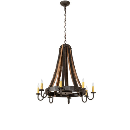 Meyda Tiffany Barrel Stave 8 Light 27" Wide Taper Candle Style Chandelier