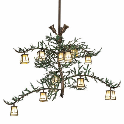 Meyda Tiffany Valley View 12 Light 52" Wide Chandelier with Iridescent Glass Shades