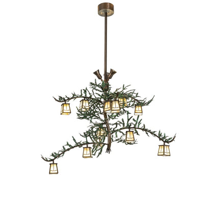 Meyda Tiffany Valley View 12 Light 52" Wide Chandelier with Iridescent Glass Shades