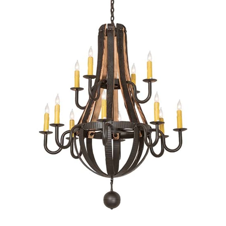 Meyda Tiffany Barrel Stave 12 Light 44" Wide Taper Candle Style Chandelier