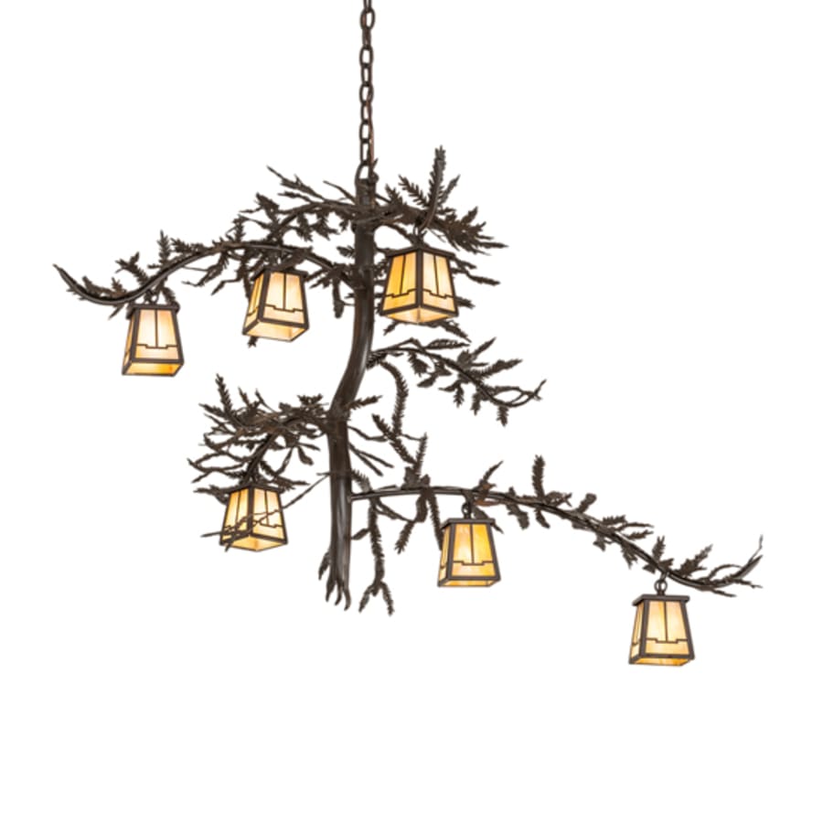 Meyda Tiffany Pine Branch 6 Light 45" Wide Chandelier