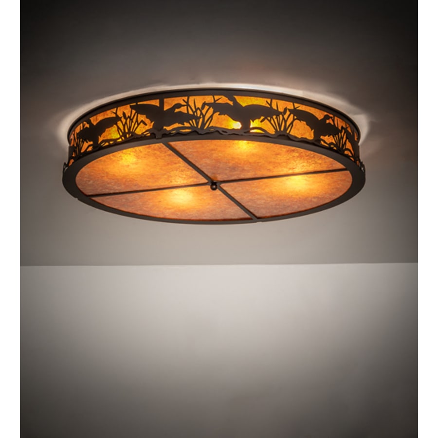 Meyda Tiffany Ducks in Flight 4 Light 40" Wide Semi-Flush Drum Ceiling Fixture