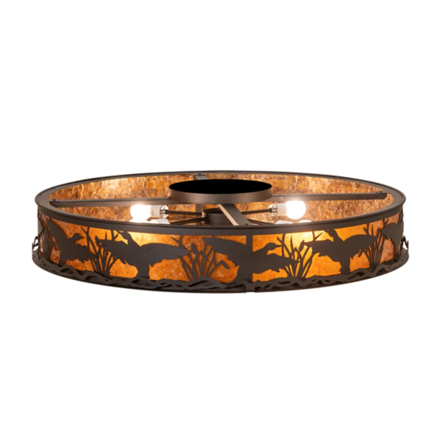 Meyda Tiffany Ducks in Flight 4 Light 40" Wide Semi-Flush Drum Ceiling Fixture
