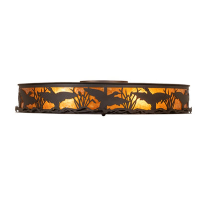 Meyda Tiffany Ducks in Flight 4 Light 40" Wide Semi-Flush Drum Ceiling Fixture