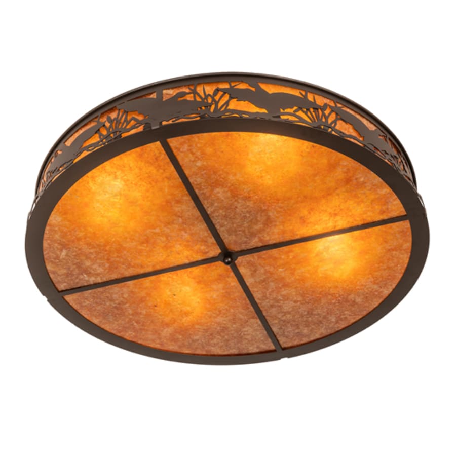 Meyda Tiffany Ducks in Flight 4 Light 40" Wide Semi-Flush Drum Ceiling Fixture