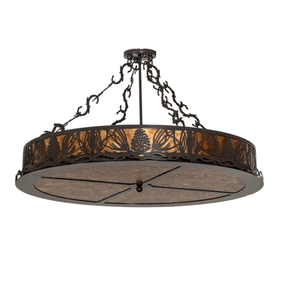 Meyda Tiffany Mountain Pine 8 Light 36" Wide Semi-Flush Drum Ceiling Fixture