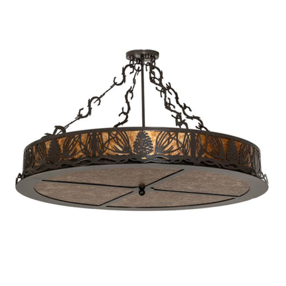 Meyda Tiffany Mountain Pine 8 Light 36" Wide Semi-Flush Drum Ceiling Fixture
