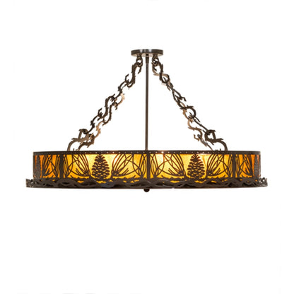 Meyda Tiffany Mountain Pine 8 Light 36" Wide Semi-Flush Drum Ceiling Fixture