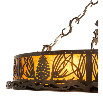 Meyda Tiffany Mountain Pine 8 Light 36" Wide Semi-Flush Drum Ceiling Fixture