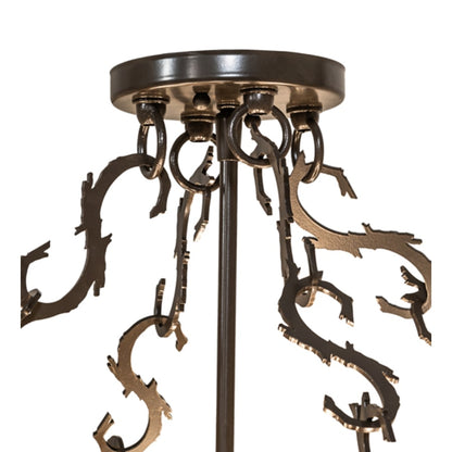 Meyda Tiffany Mountain Pine 8 Light 36" Wide Semi-Flush Drum Ceiling Fixture