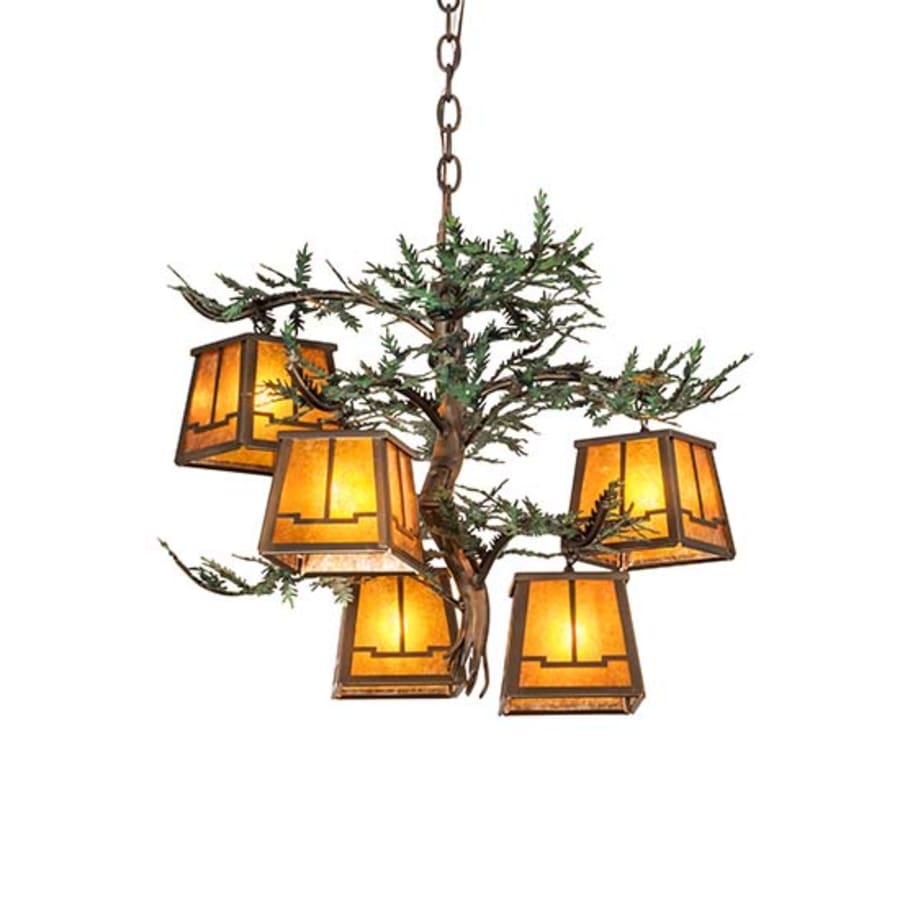 Meyda Tiffany Pine Branch 5 Light 29" Wide Chandelier