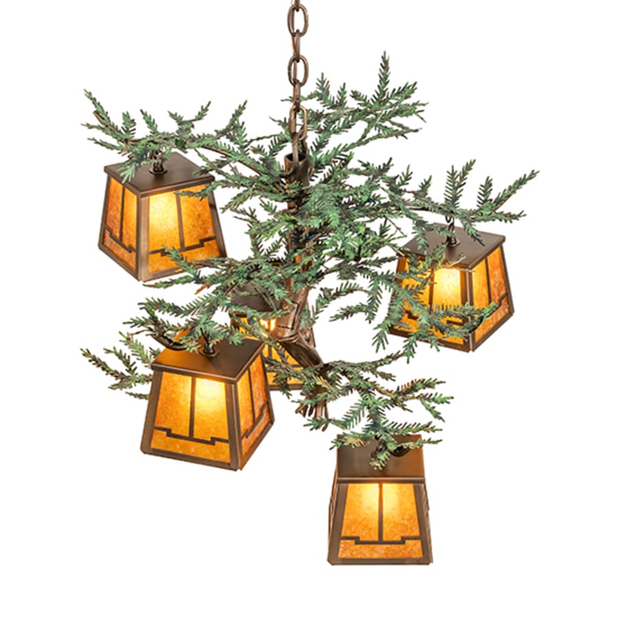 Meyda Tiffany Pine Branch 5 Light 29" Wide Chandelier