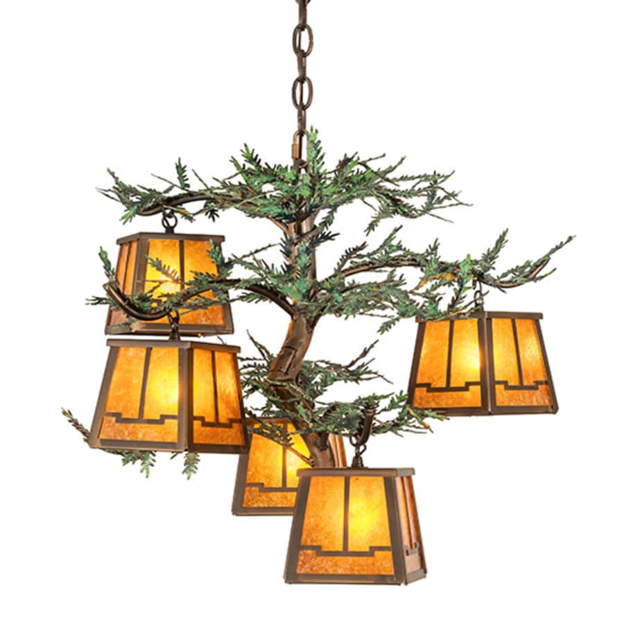 Meyda Tiffany Pine Branch 5 Light 29" Wide Chandelier