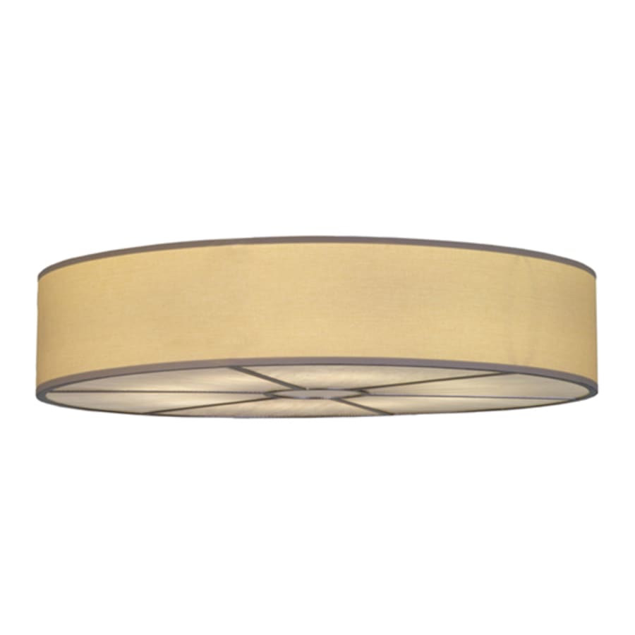 Meyda Tiffany Cilindro 8 Light 48" Wide Semi-Flush Drum Ceiling Fixture with Natural Shade - Nickel Finish