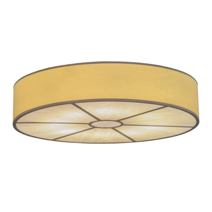 Meyda Tiffany Cilindro 8 Light 48" Wide Semi-Flush Drum Ceiling Fixture with Natural Shade - Nickel Finish