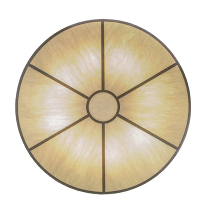 Meyda Tiffany Cilindro 8 Light 48" Wide Semi-Flush Drum Ceiling Fixture with Natural Shade - Nickel Finish