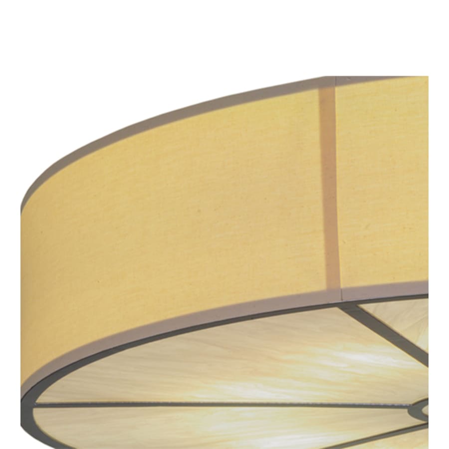 Meyda Tiffany Cilindro 8 Light 48" Wide Semi-Flush Drum Ceiling Fixture with Natural Shade - Nickel Finish