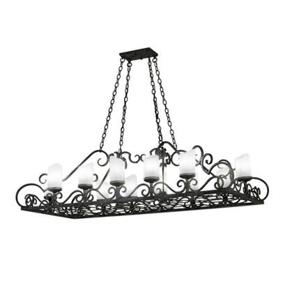 Meyda Tiffany Long Carlotta 12 Light 66" Wide Pillar Candle Linear Chandelier