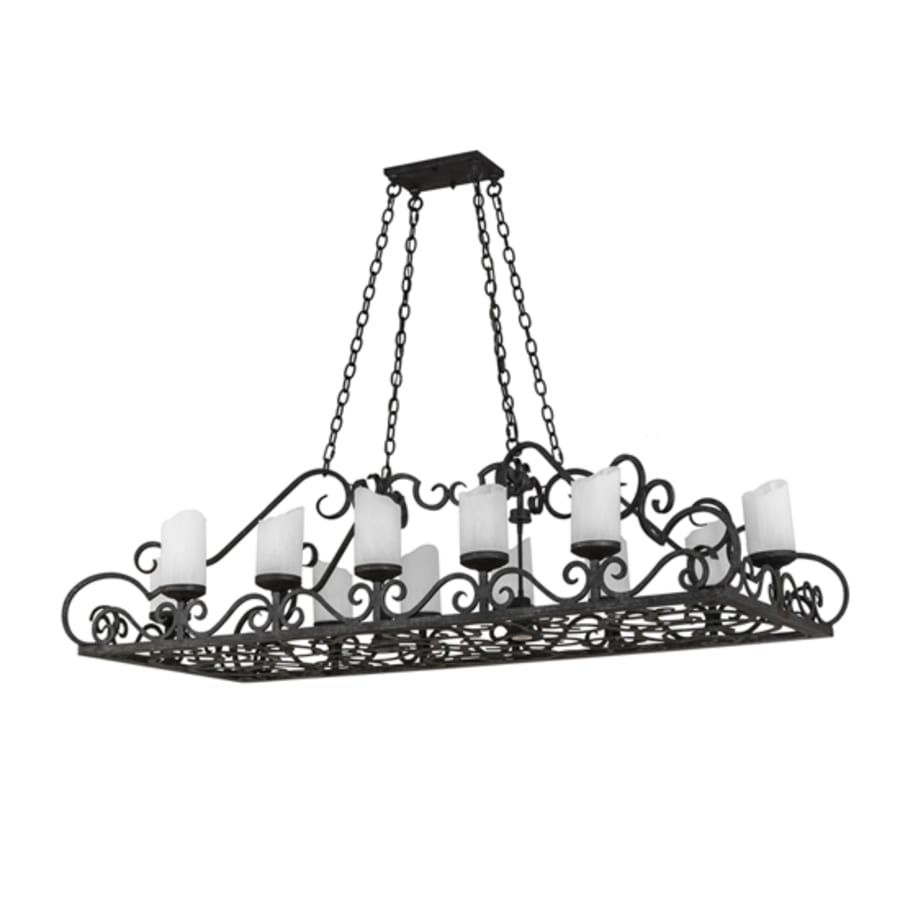 Meyda Tiffany Long Carlotta 12 Light 66" Wide Pillar Candle Linear Chandelier
