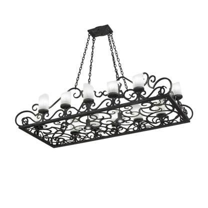 Meyda Tiffany Long Carlotta 12 Light 66" Wide Pillar Candle Linear Chandelier