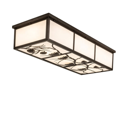 Meyda Tiffany Mountain Pine 6 Light 50" Wide Flush Mount Ceiling Fixture
